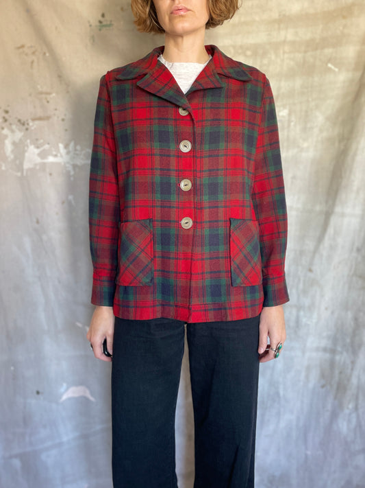 70s Plaid Pendleton Coat