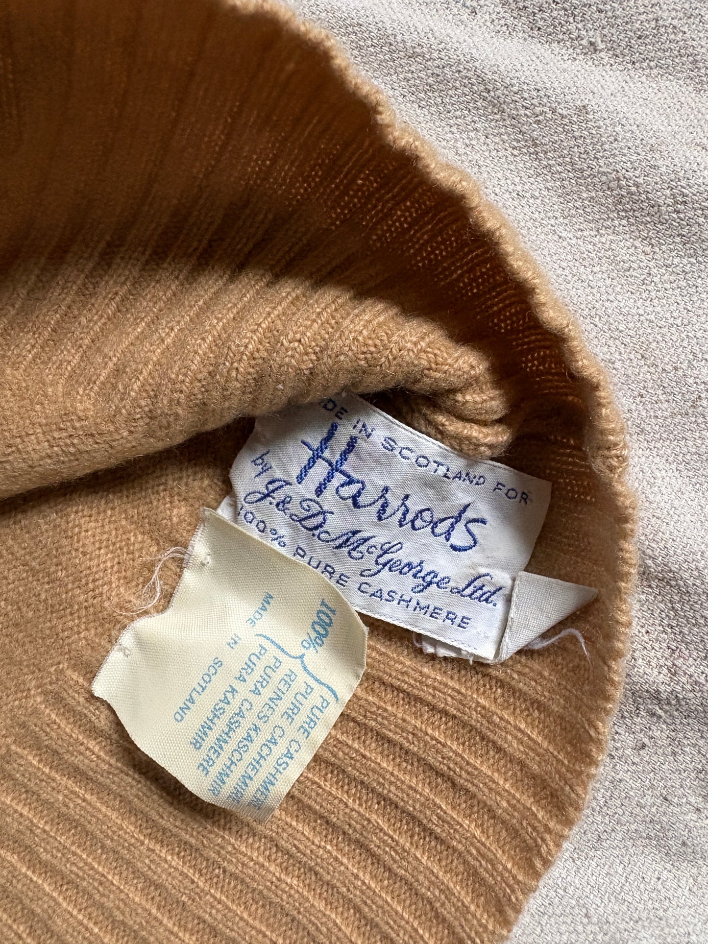 70s Cashmere Camel Turtleneck Sweater