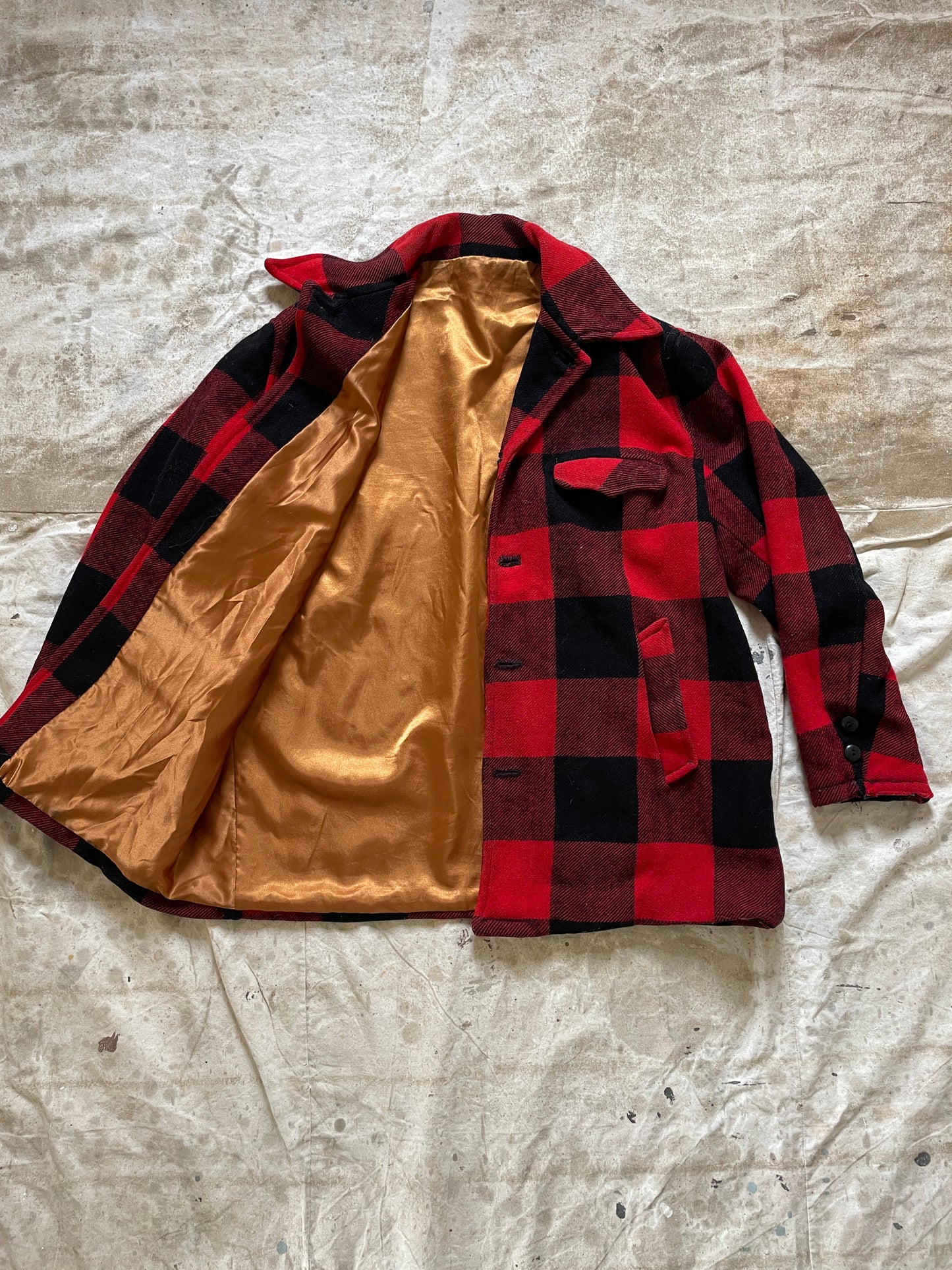 70s Buffalo Plaid Coat