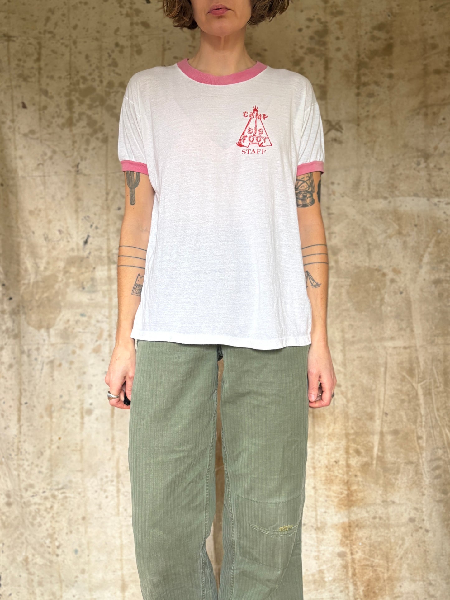 Vintage 80s Camp Big Foot Ringer Tee