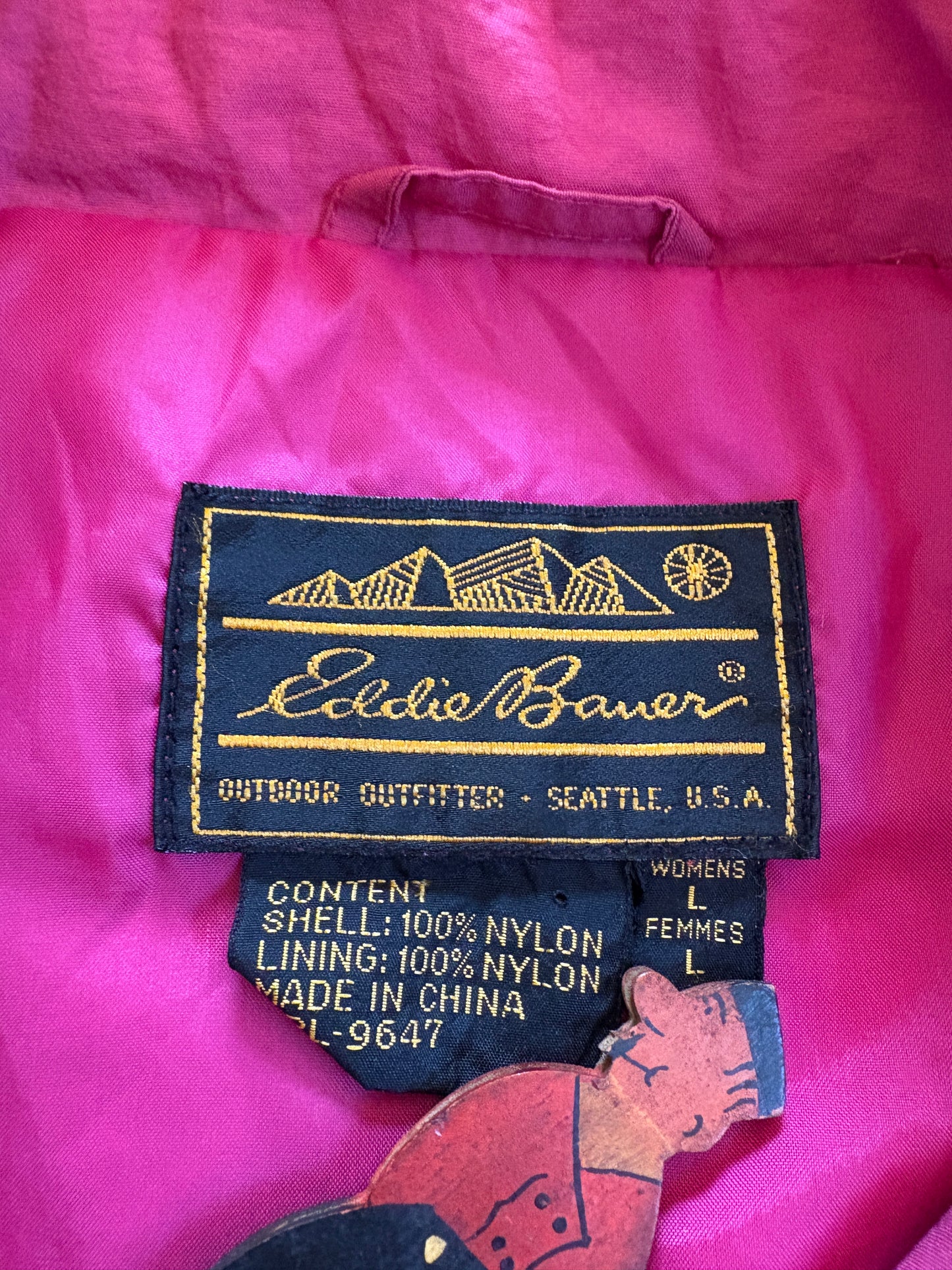 VIntage 80s Eddie Bauer Pink Wind Breaker Coat
