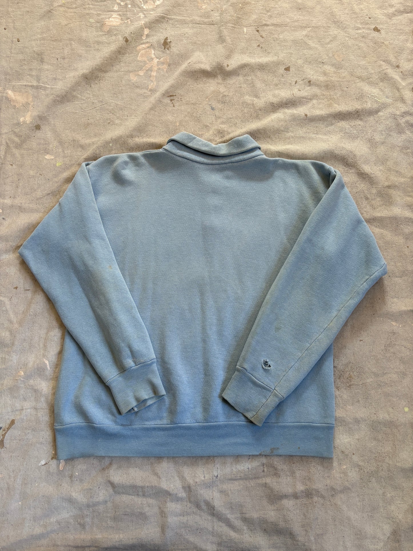 Vintage 50s Blank Baby Blue Quarter Zip Sweatshirt