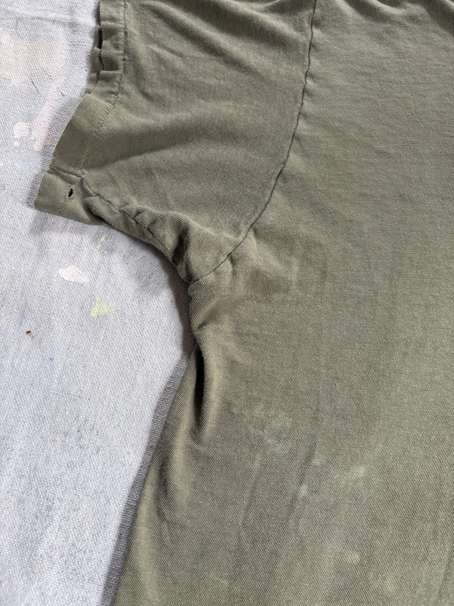80s Blank Green Brown Military Tee