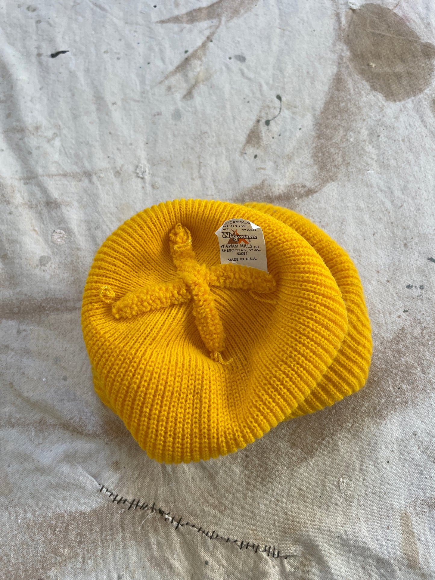 80s Wigwam Yellow Watch Cap