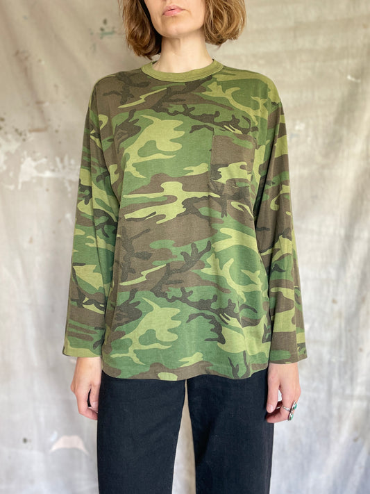 90s Woodland Camo Long Sleeve Tee