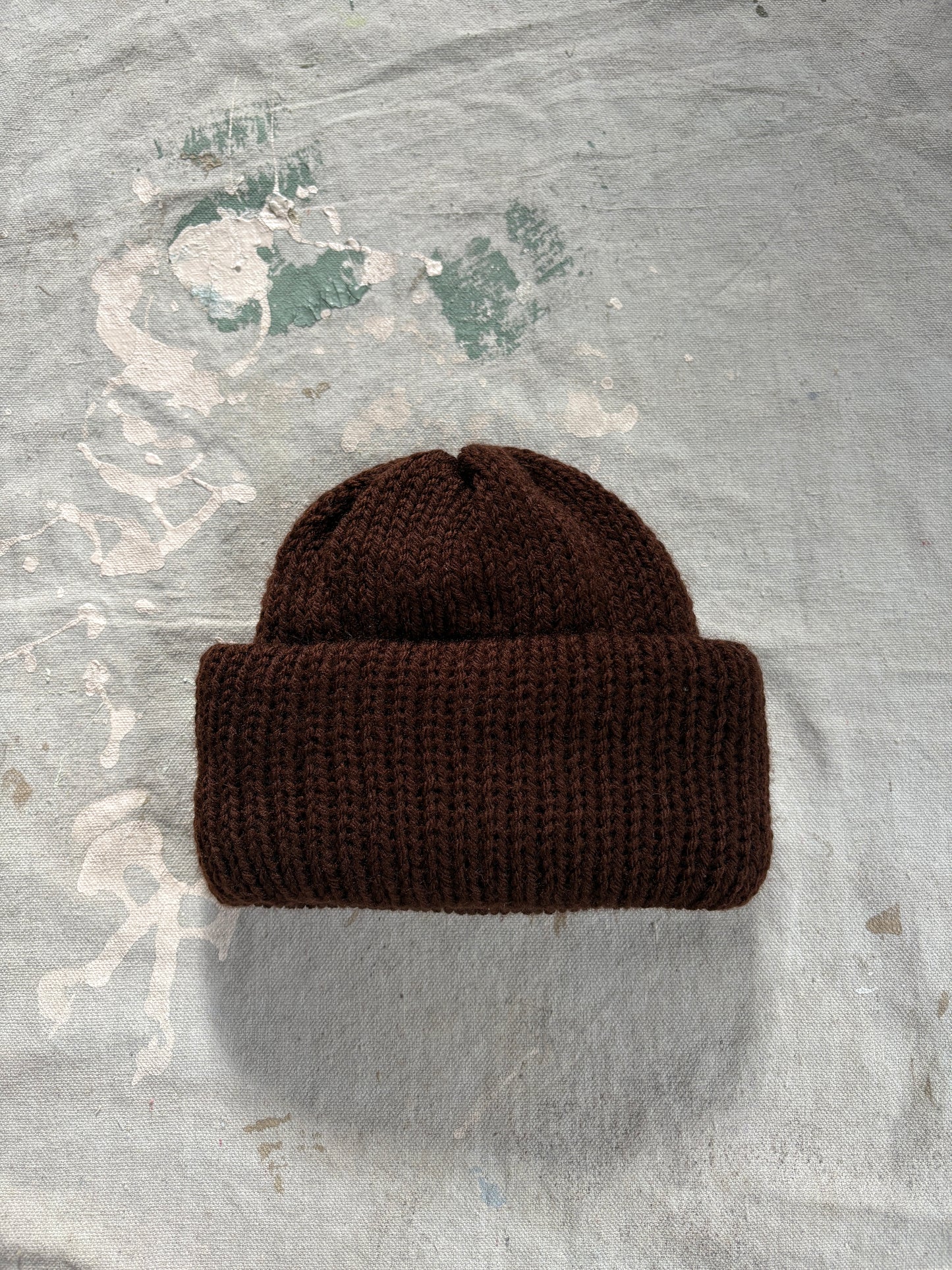 90s Hand Knit Chocolate Brown Beanie