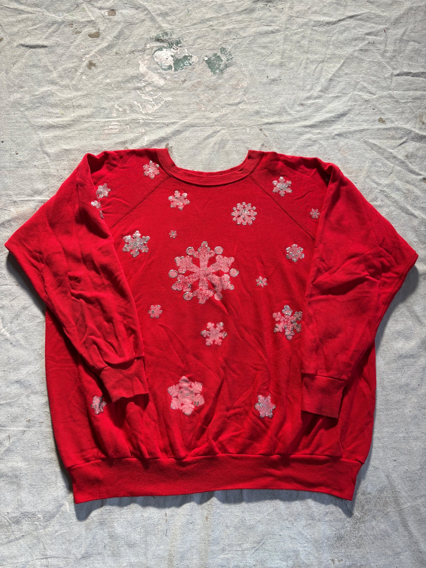 Vintage 80s Handmade Snowflake “Ugly Christmas” Sweatshirt