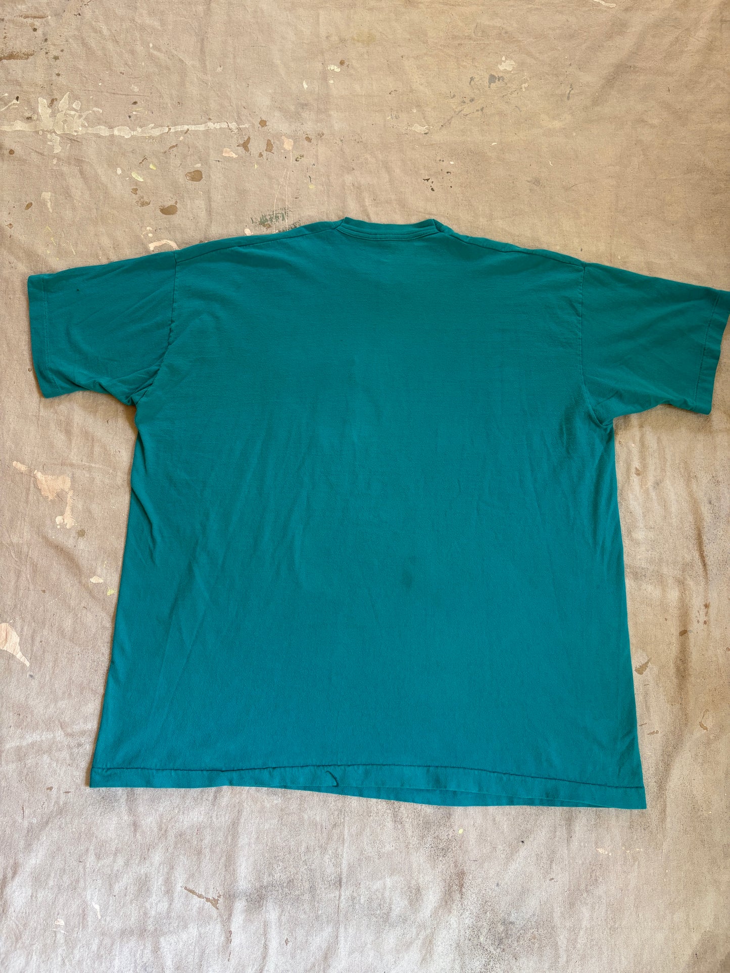 Vintage 90s BVD Blank Teal Pocket Tee