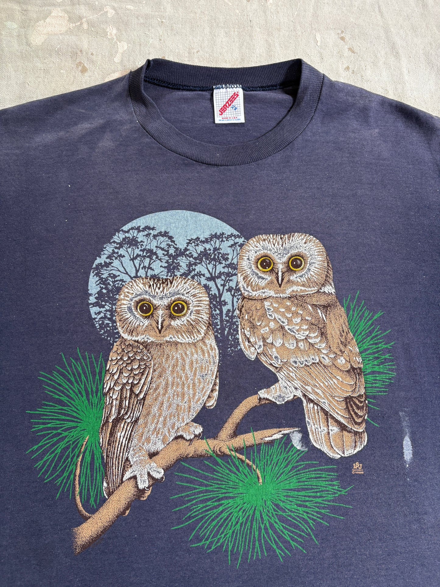 Vintage 80s Owl Couple Tee