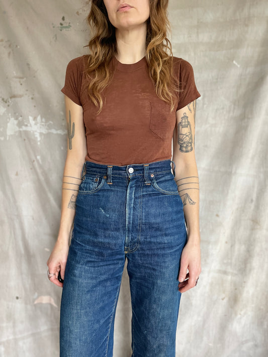 80s Paper Thin Brown Pocket Tee