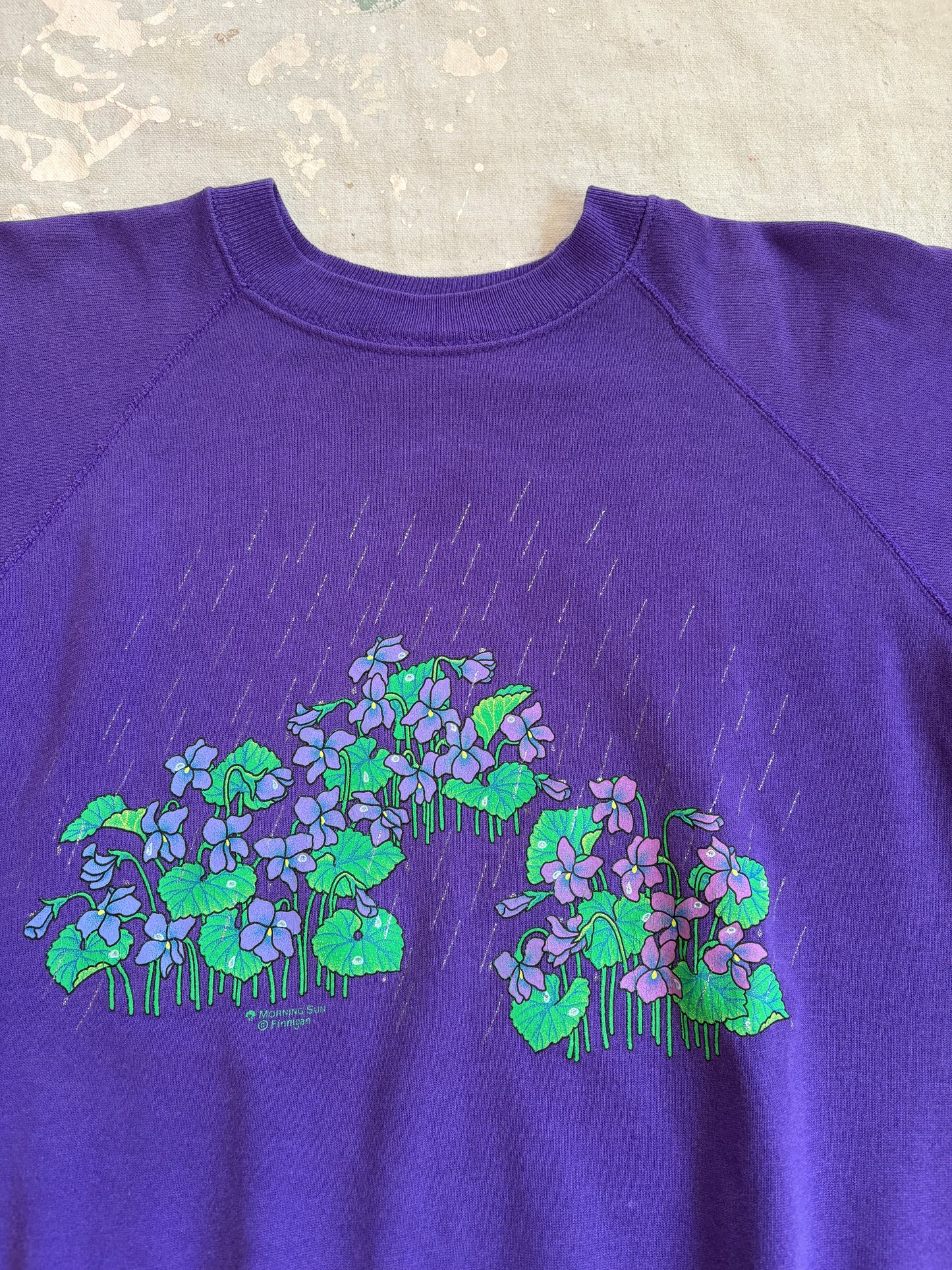 Vintage 80s/90s Violet Flower Sweatshirt