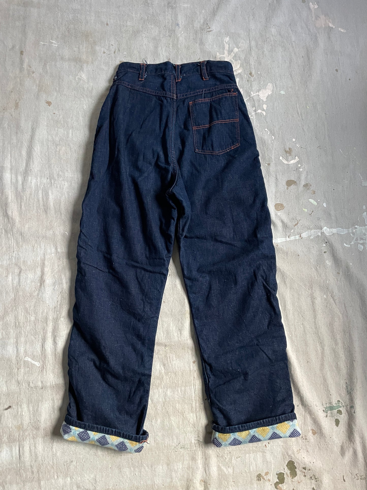 50s Flannel Lined Side Zip Jeans