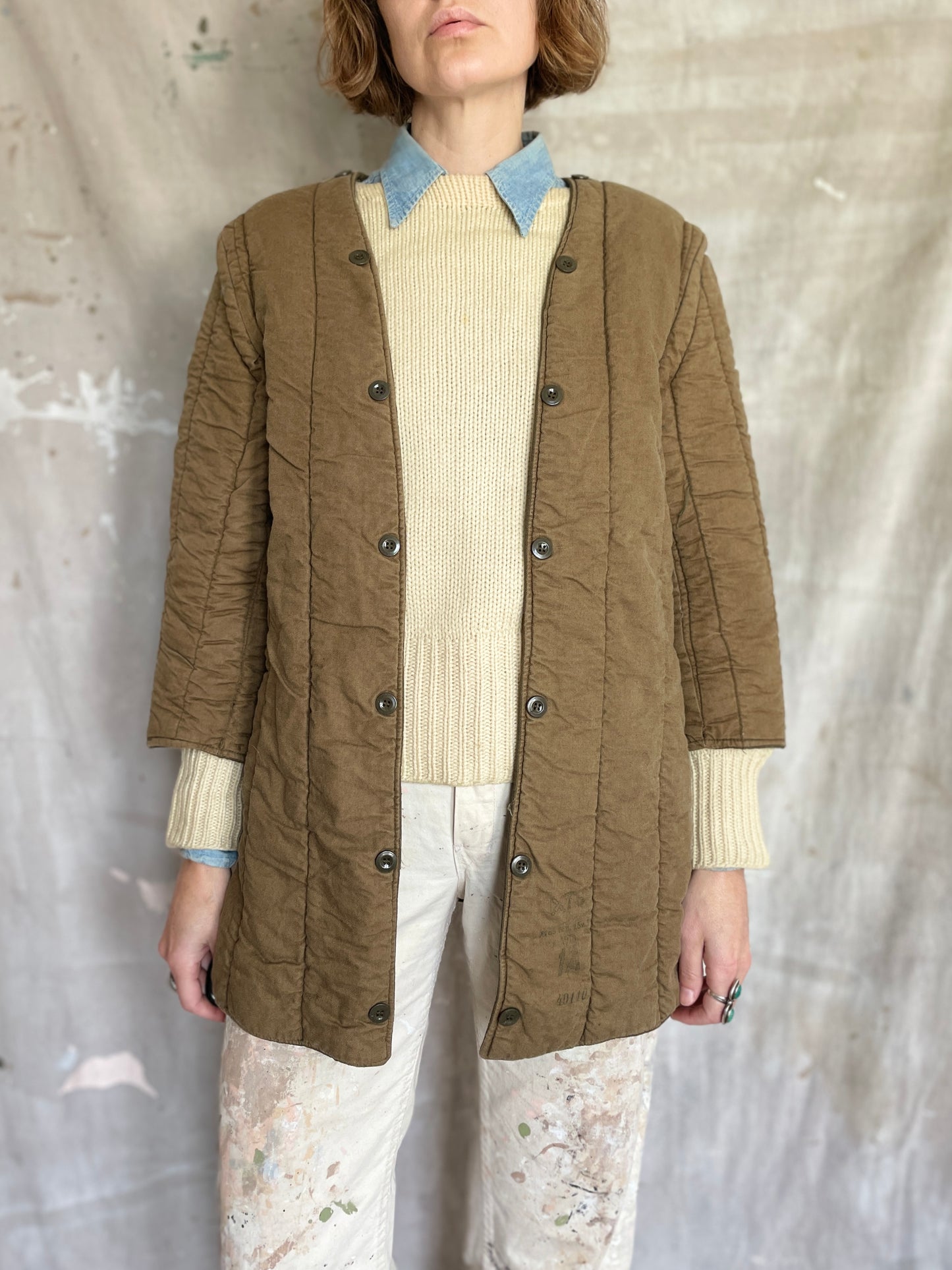 70s Czech Quilted Liner Coat