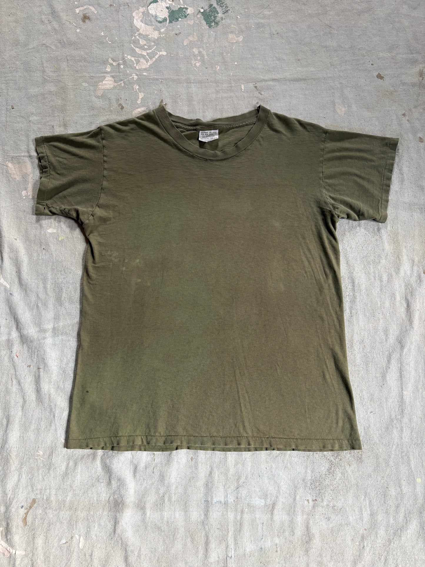 80s Blank Green Brown Military Tee