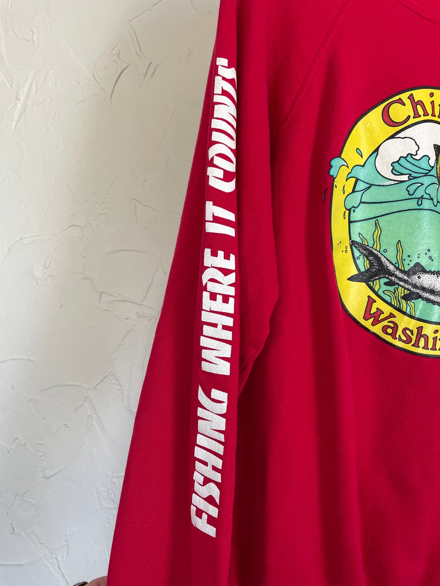 80s Chinook Washington Fishing Sweatshirt