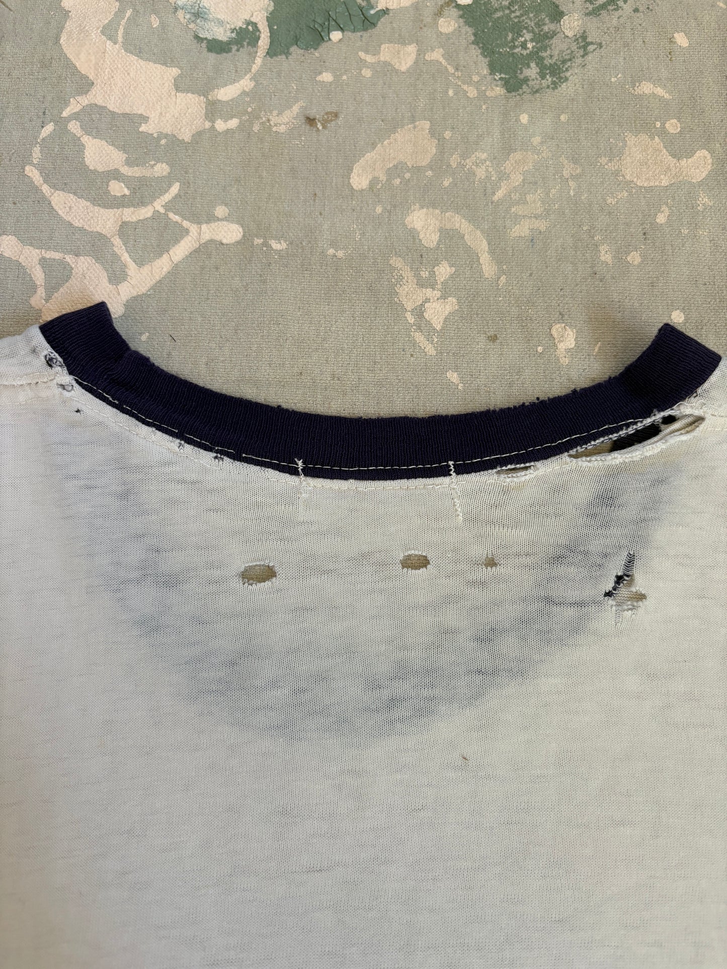 Vintage 60s US Naval Academy Stencil Ringer Tee