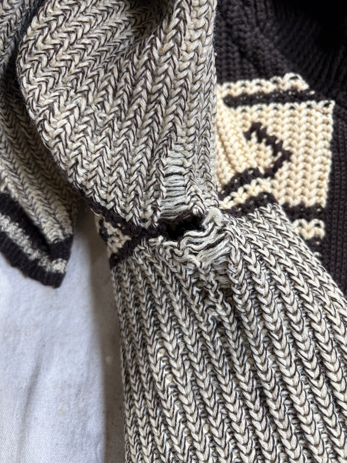 60s Horse Shawl Collar Sweater