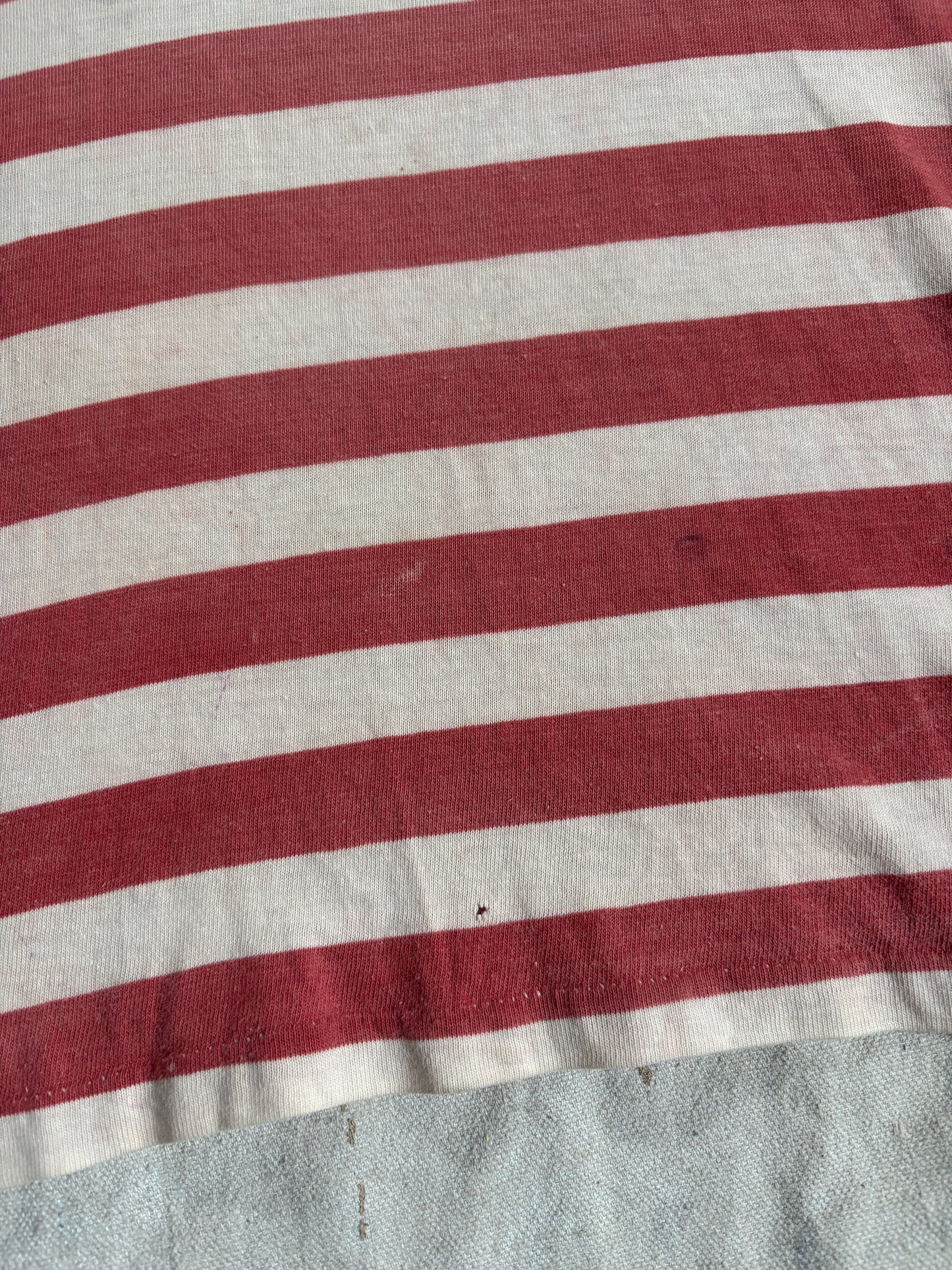Vintage 50s Faded Red And White Stripe Tee