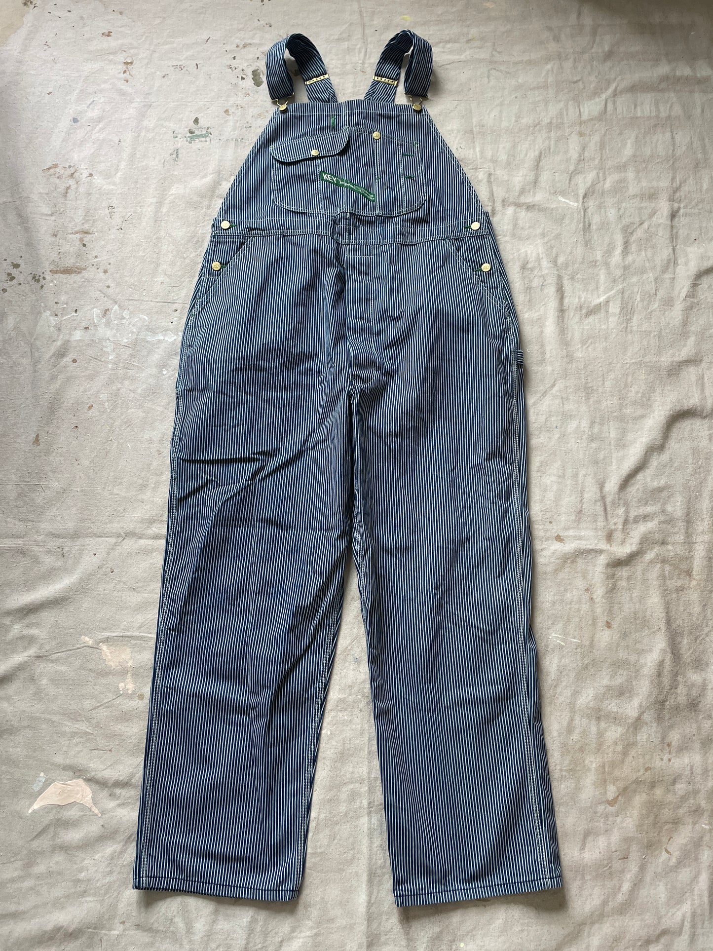 90s Key Imperial Hickory Stripe Overalls