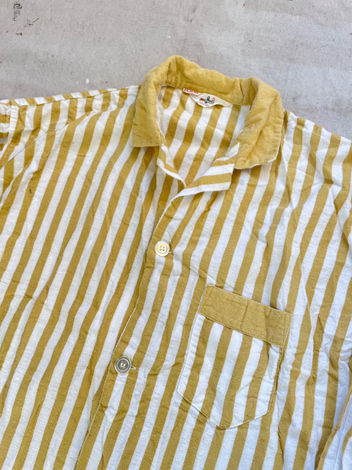 80s K-Mart Mustard Striped Flannel Pajama Set