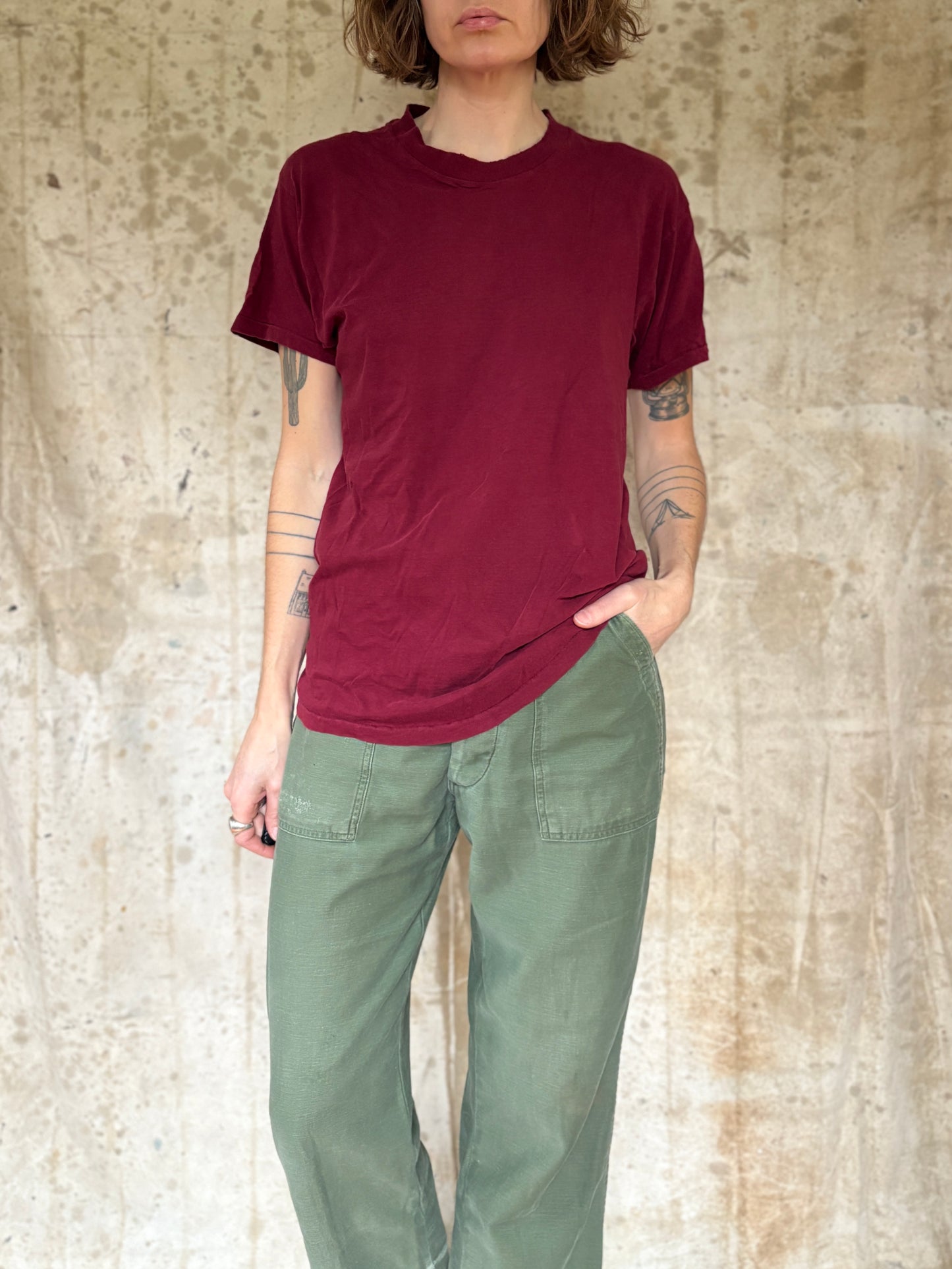 80s Blank Maroon Tee
