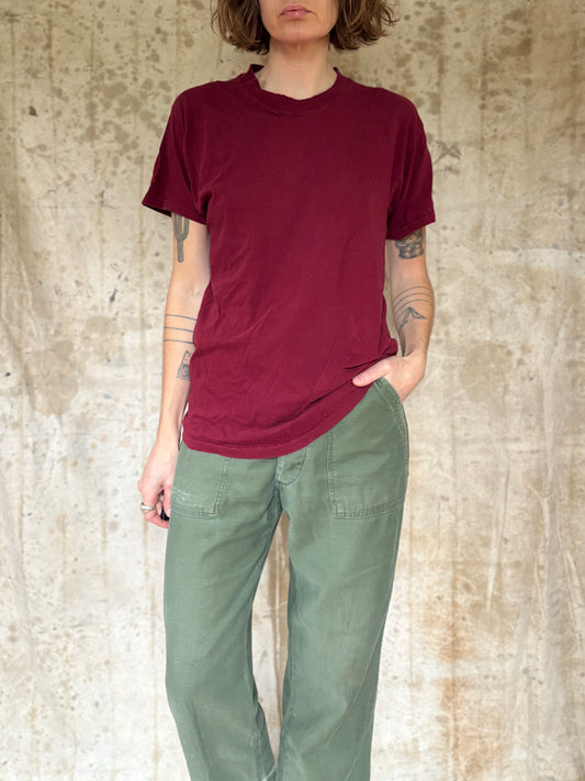 80s Blank Maroon Tee