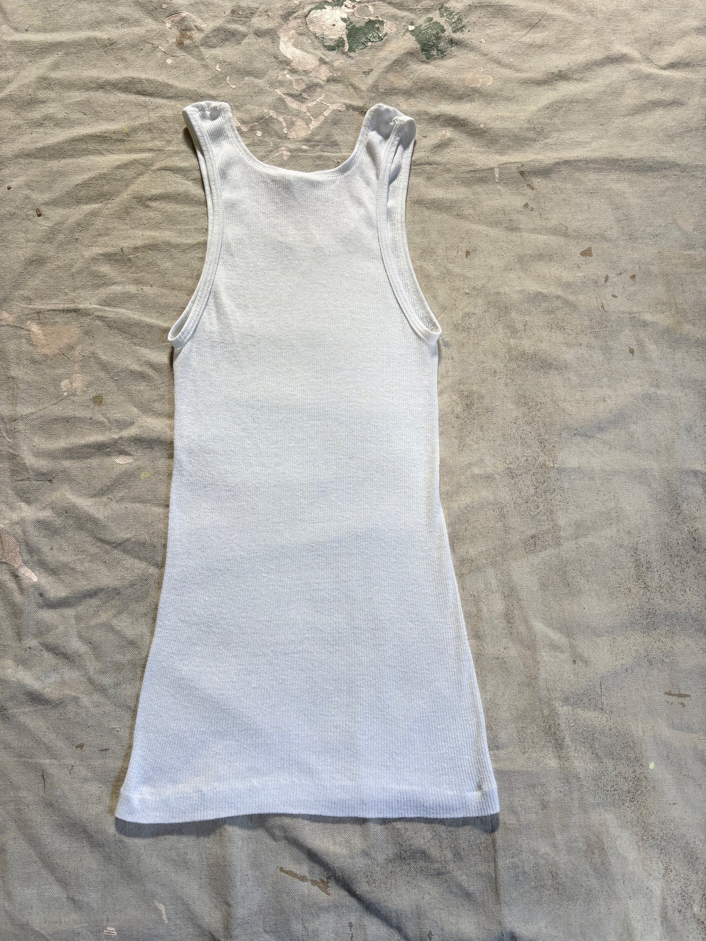 Vintage 80s Brut Plain White Tank Top