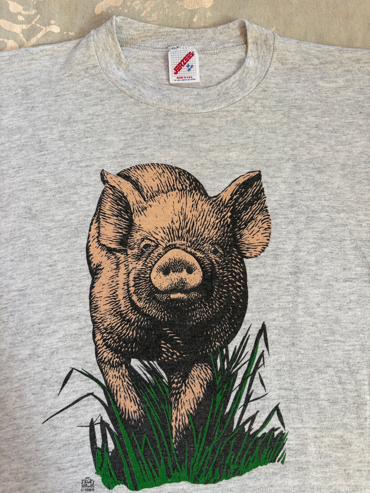 80s Front And Back Pig Tee