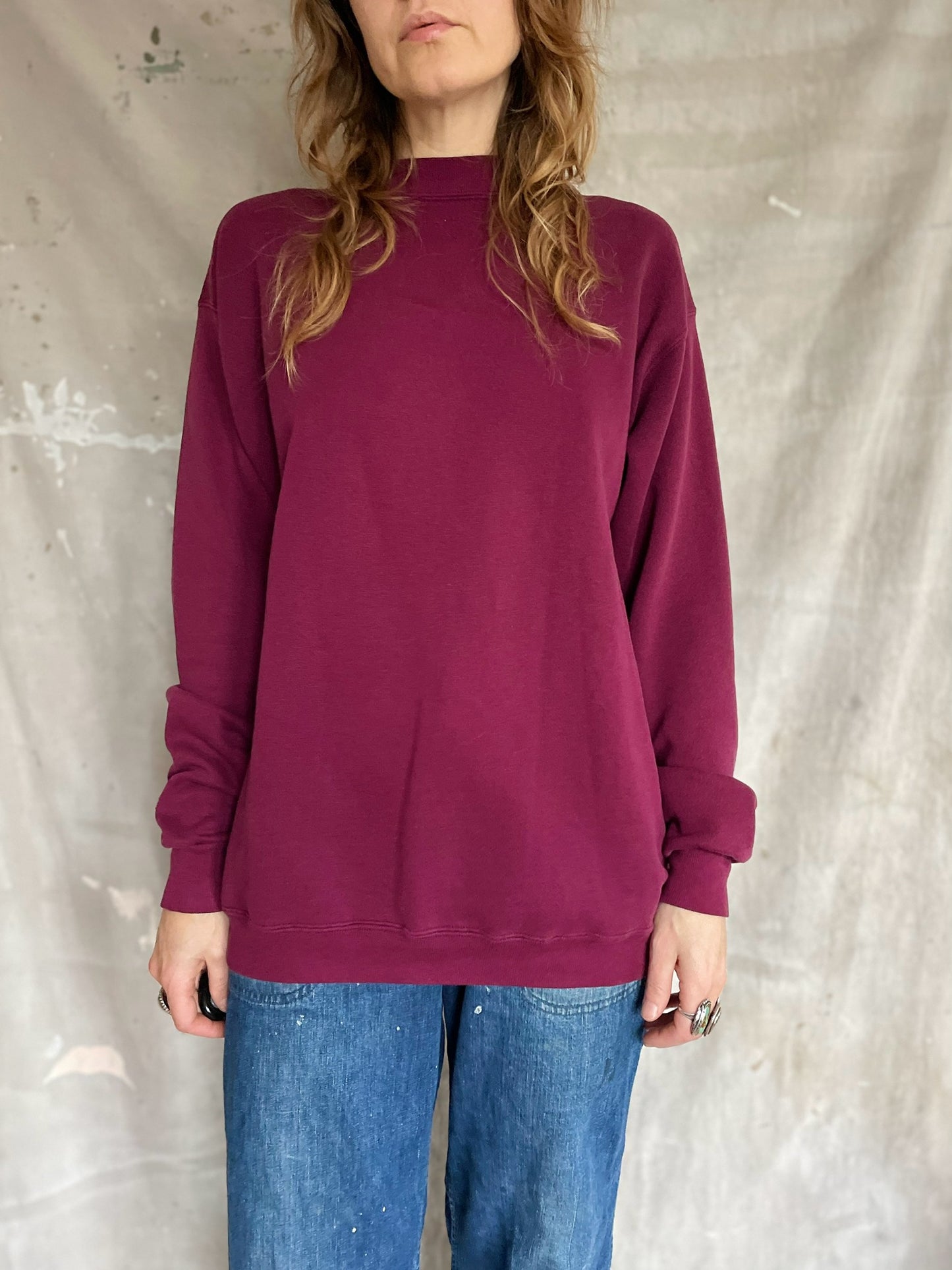 90s Blank Maroon Sweatshirt