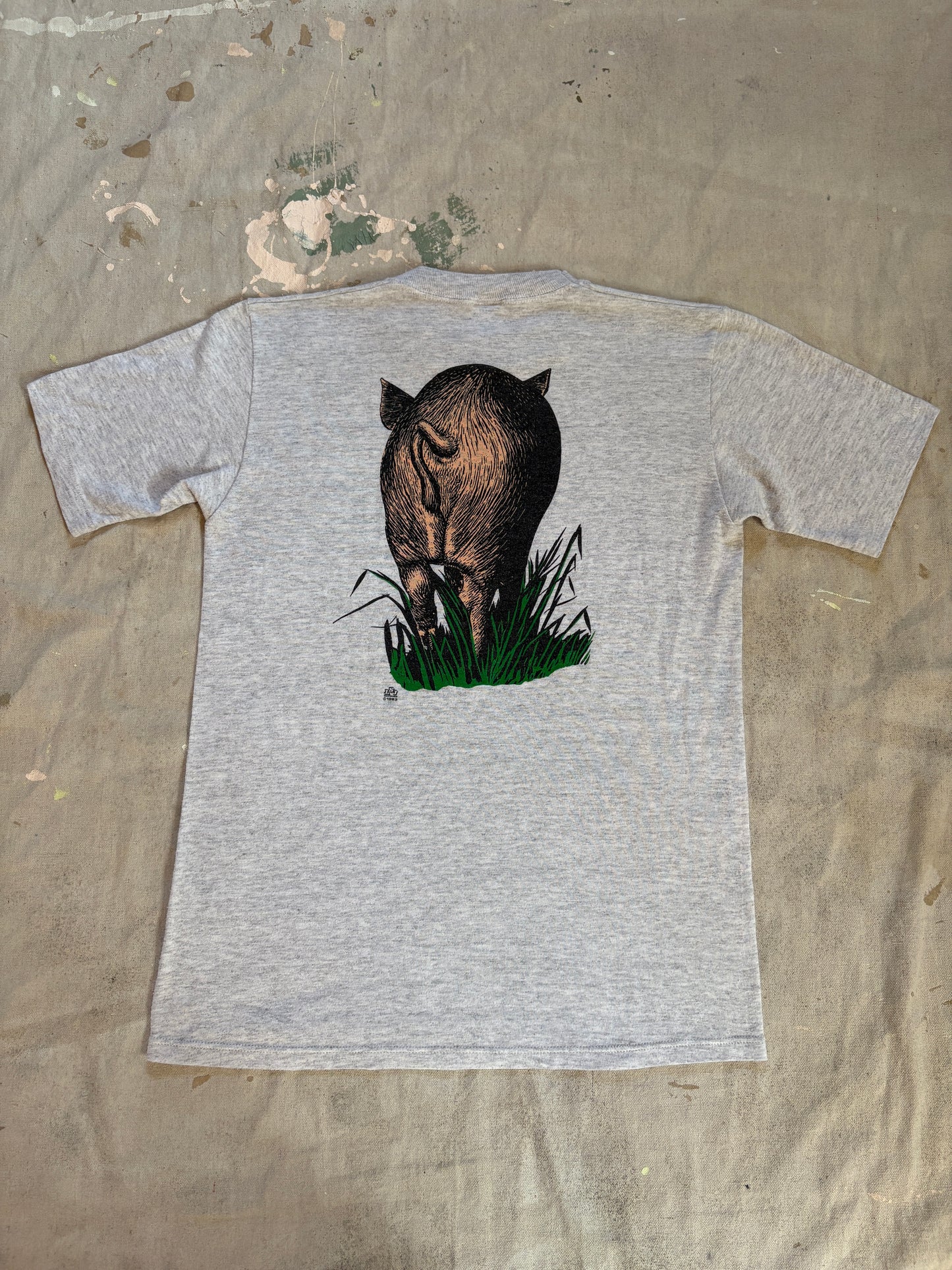 80s Front And Back Pig Tee