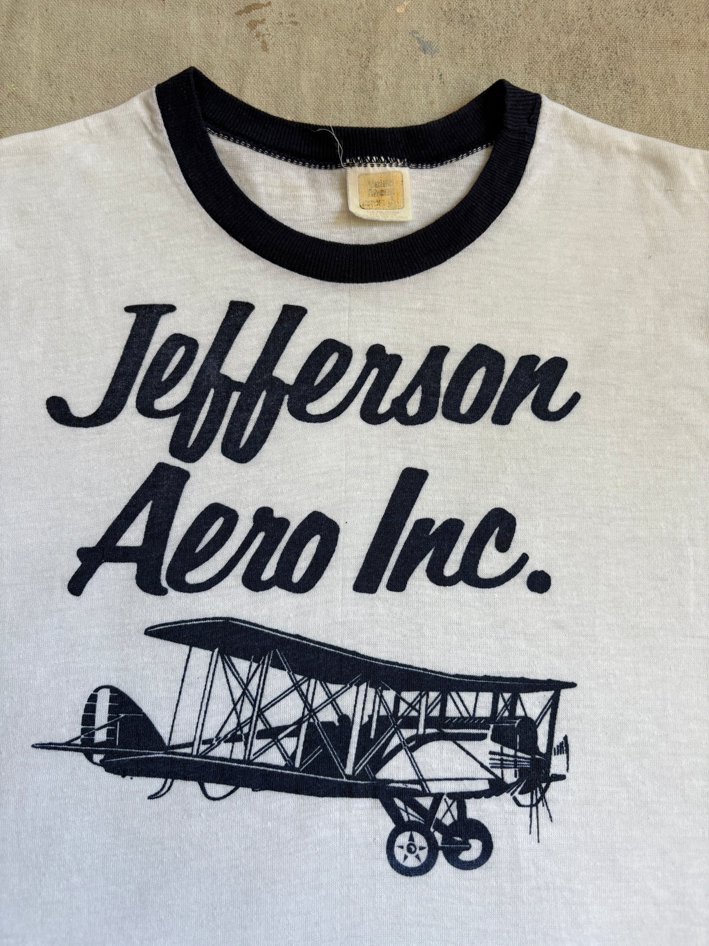 Vintage 80s Jefferson Aero Inc. Ringer Tee