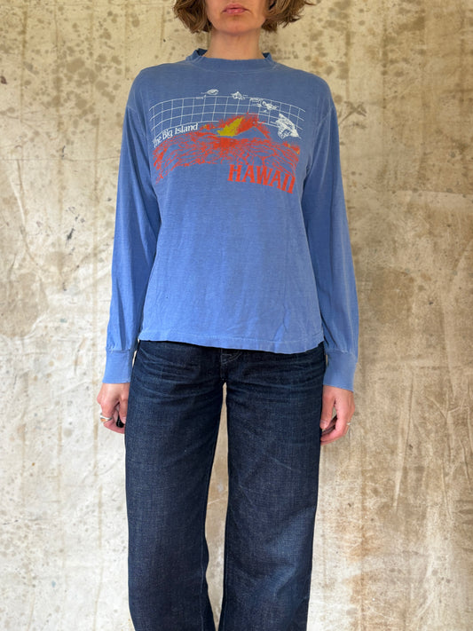 Vintage 80s The Big Island Hawaii Long Sleeve Tee