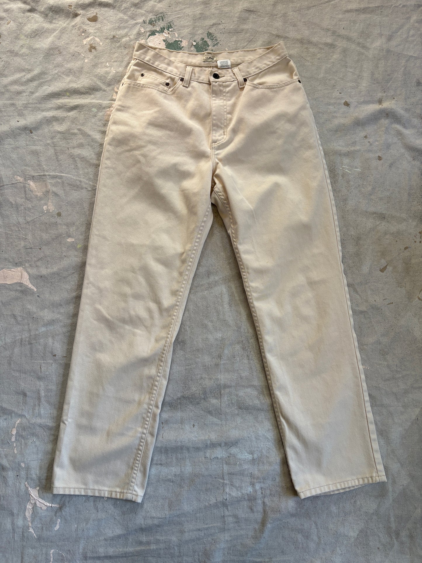 Vintage 90s LL Bean Ecru Jeans 30x30