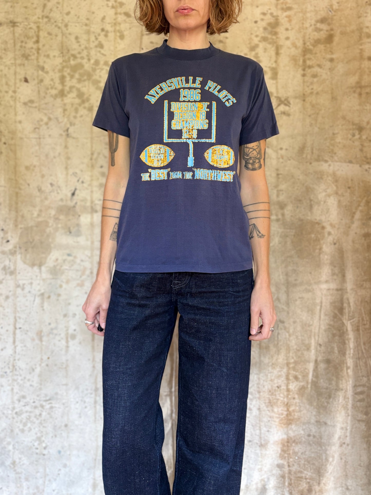 80s Ayersville Pilots Football Tee