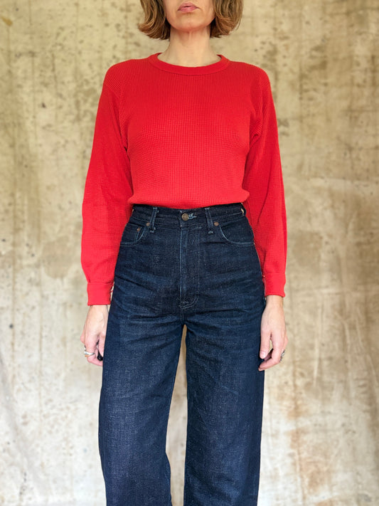 Vintage 80s Blank Red Thermal Shirt