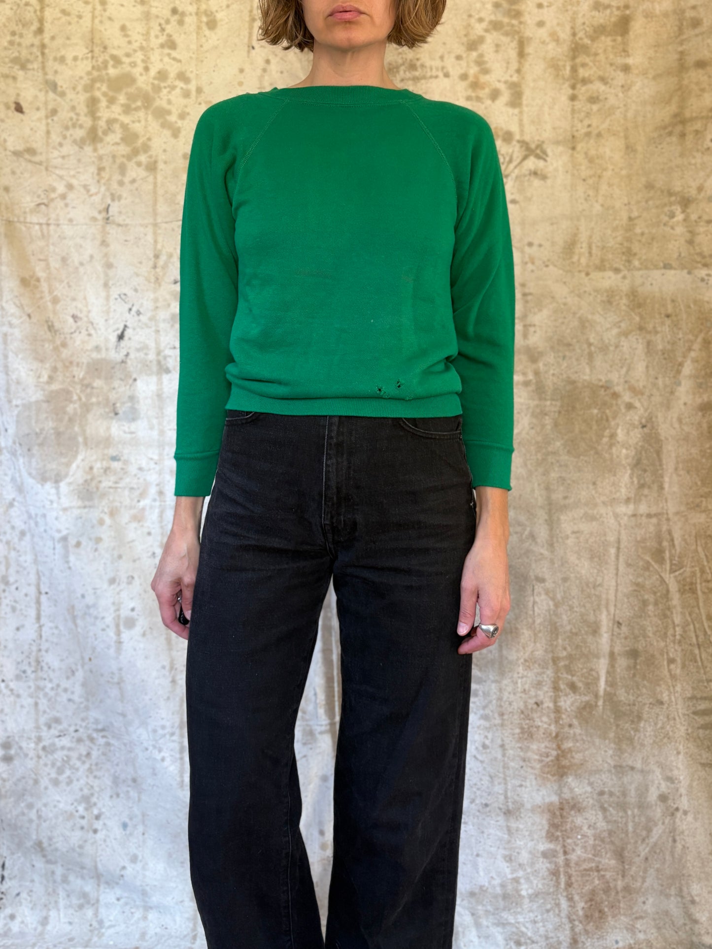 Vintage 80s Blank Green Sweatshirt