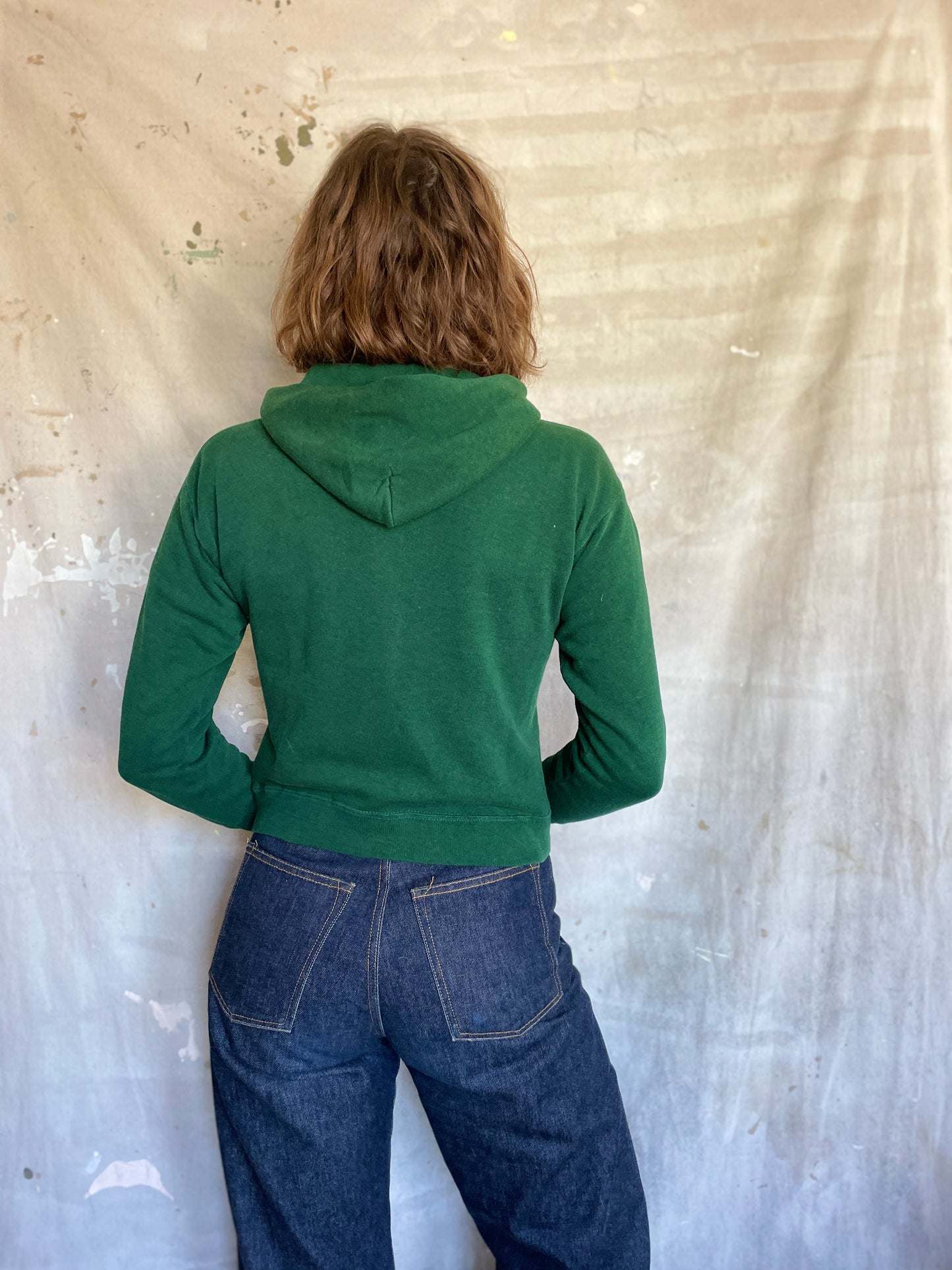 70s Blank Green Hoodie Sweatshirt