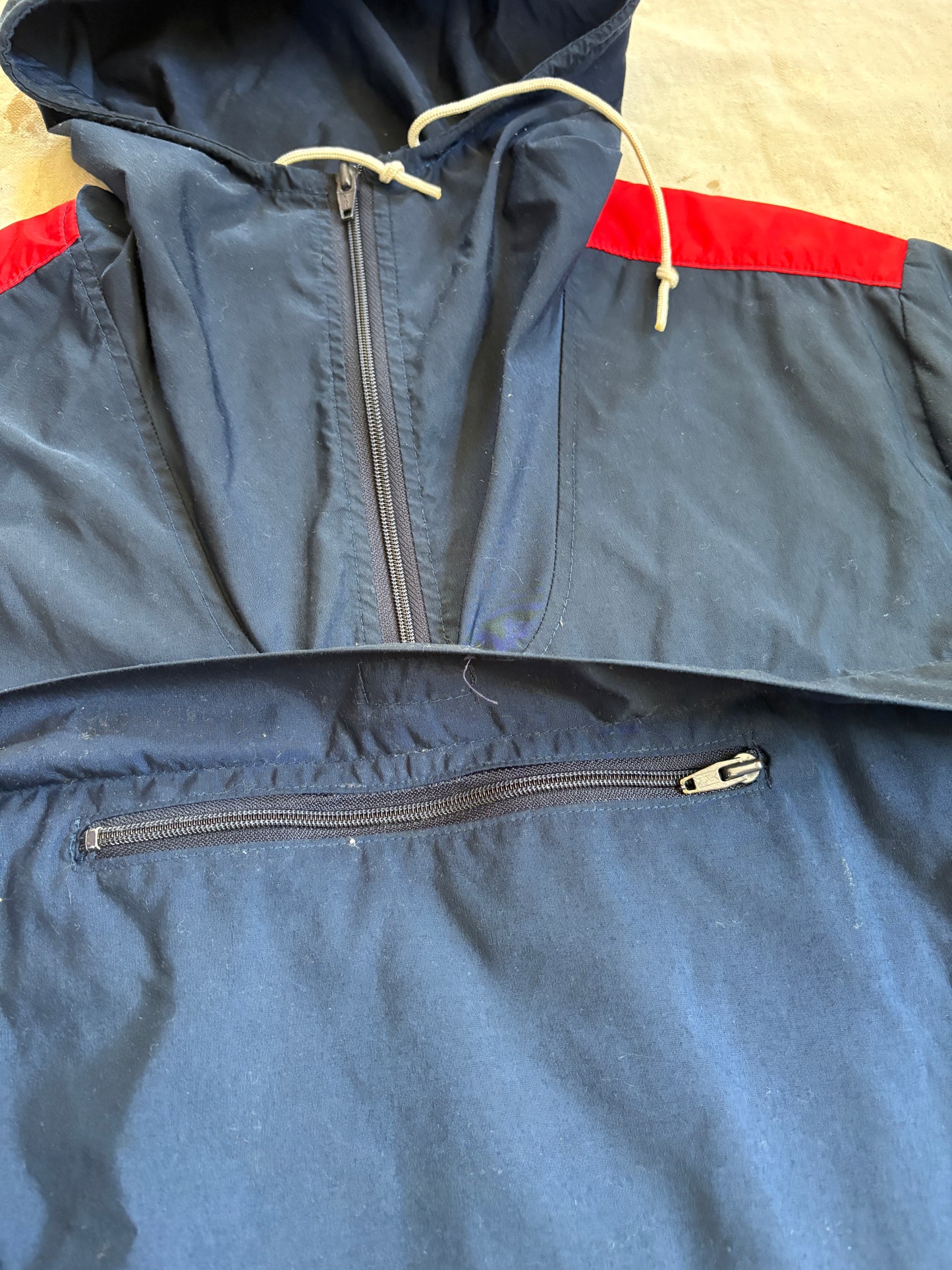 Vintage 80s Blue And Red Anorak Jacket