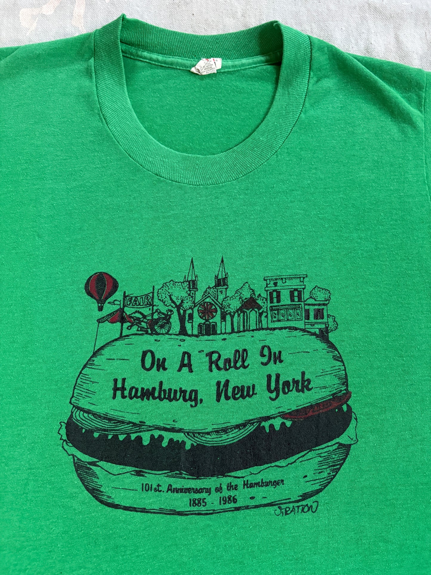 80s On A Roll In Hamburg New York Hamburger Tee