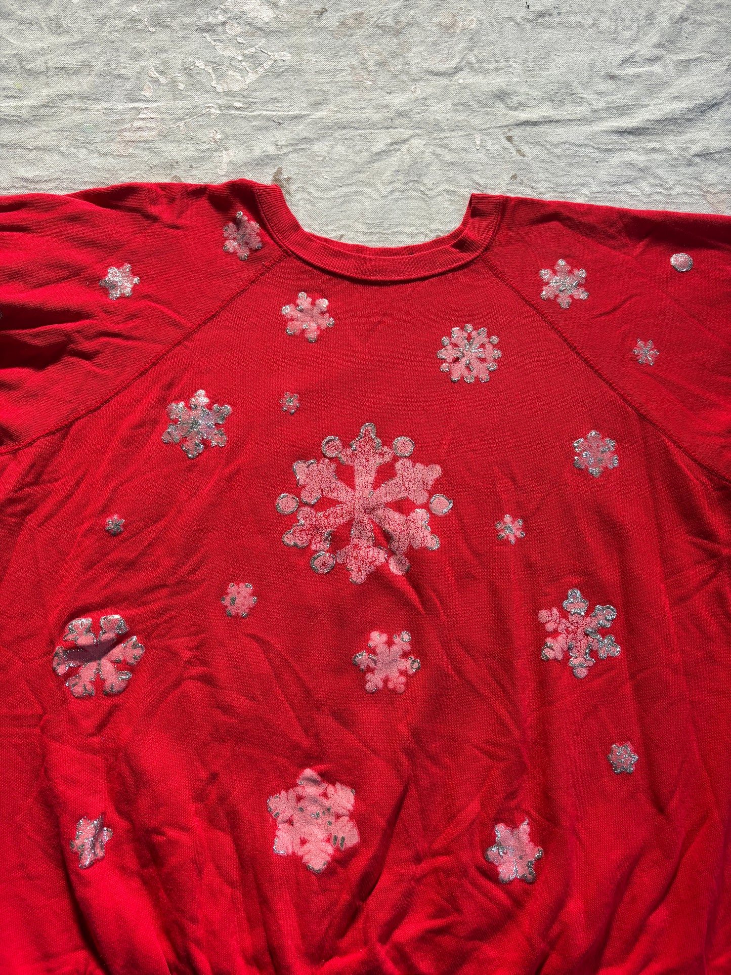 Vintage 80s Handmade Snowflake “Ugly Christmas” Sweatshirt