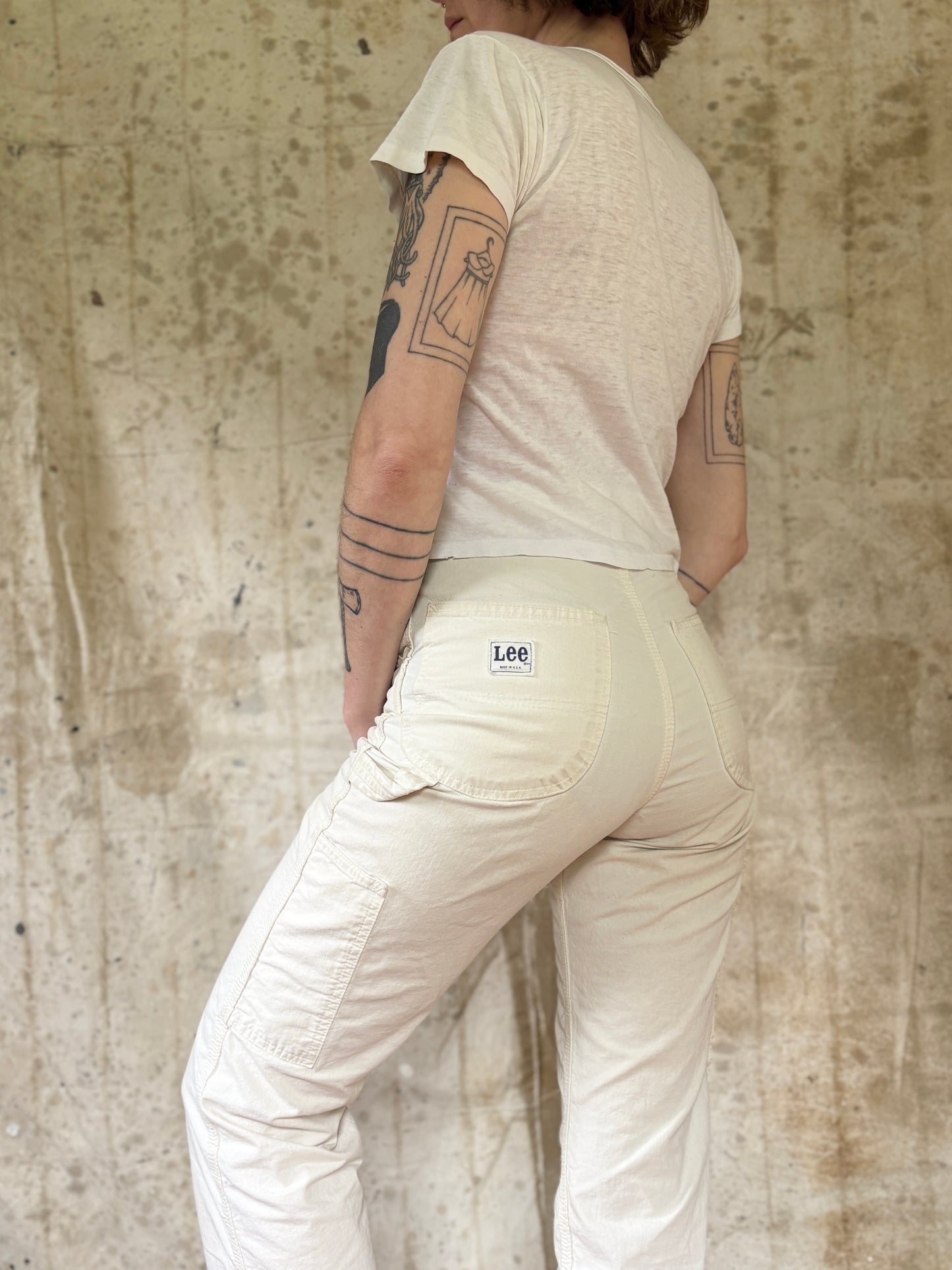Vintage 70s Ecru Lee Painter Pants
