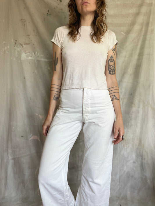 60s USN White Service Uniform Sailor Pants