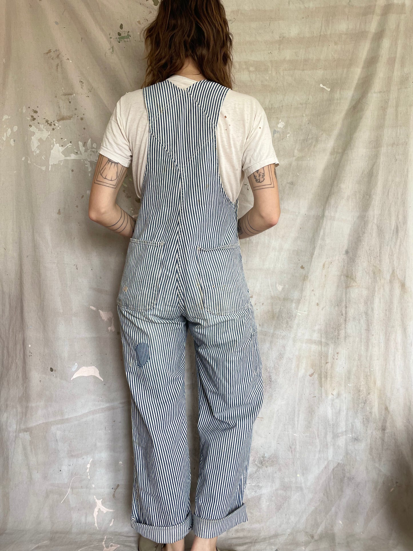 40s JCPenney Payday Express Stripe Overalls