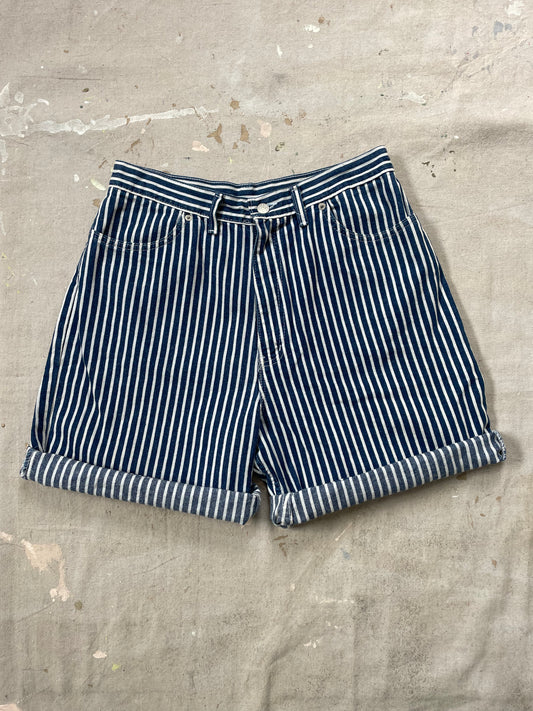 90s Striped Jean Shorts