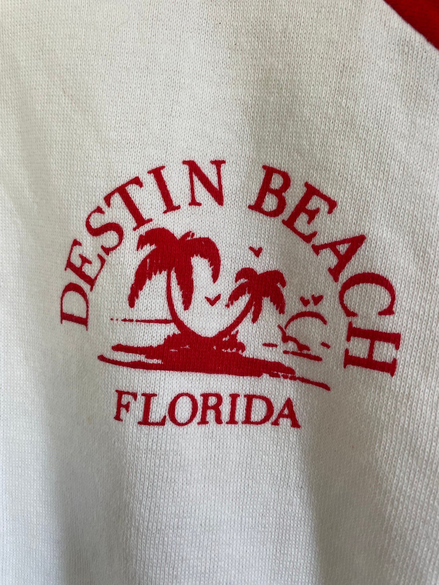 80s Destin Beach Florida Short Sleeve Sweatshirt