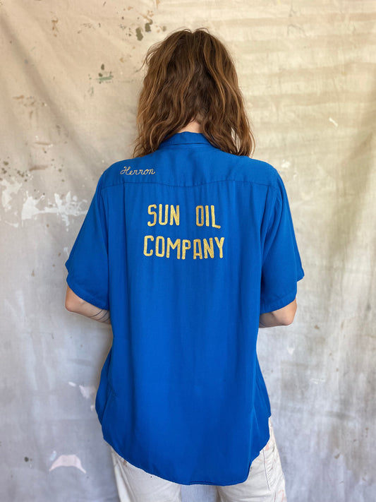 50s Sun Oil Company Sunoco Bowling Shirt