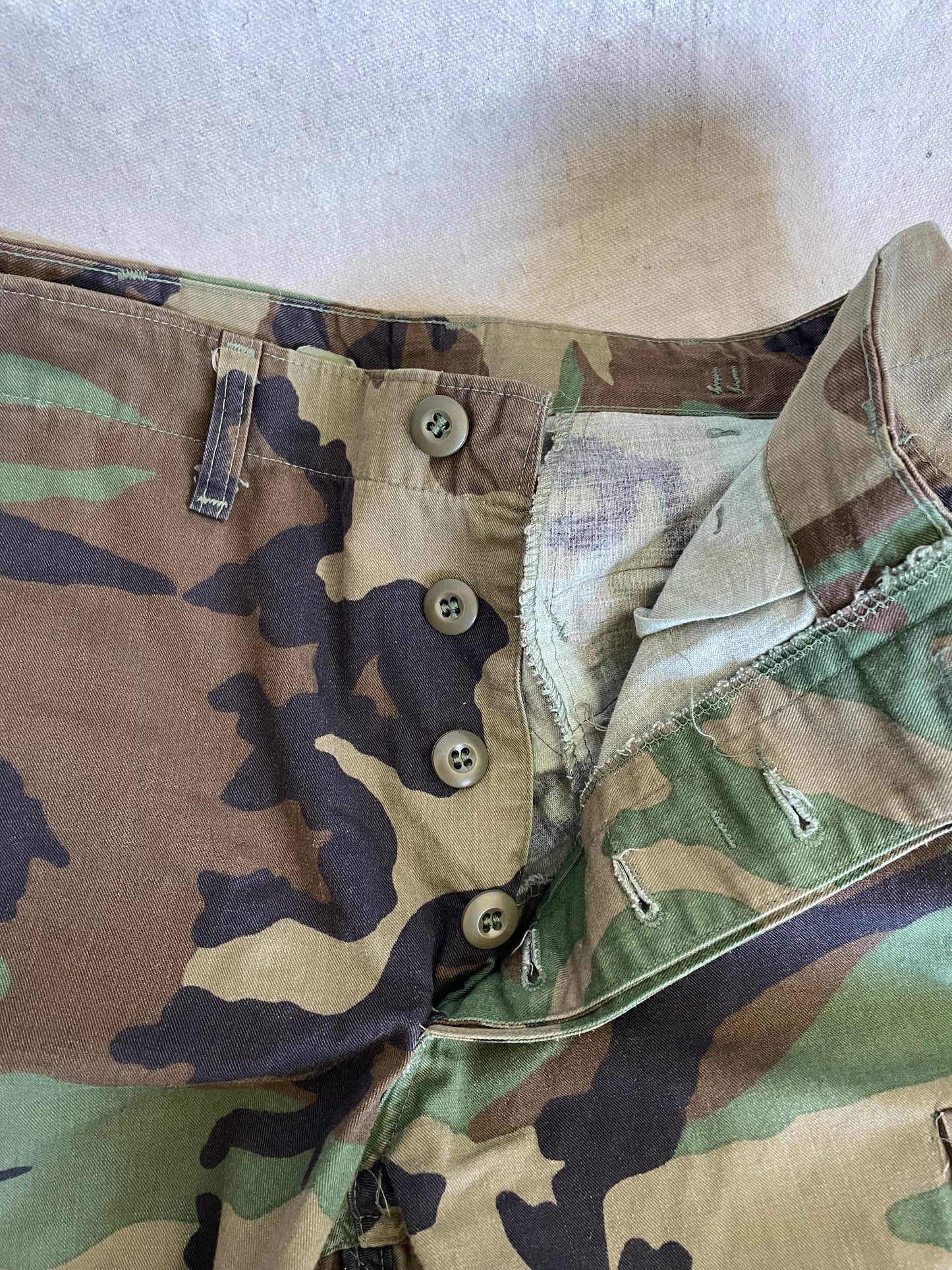 90s Woodland Camo Combat Trousers