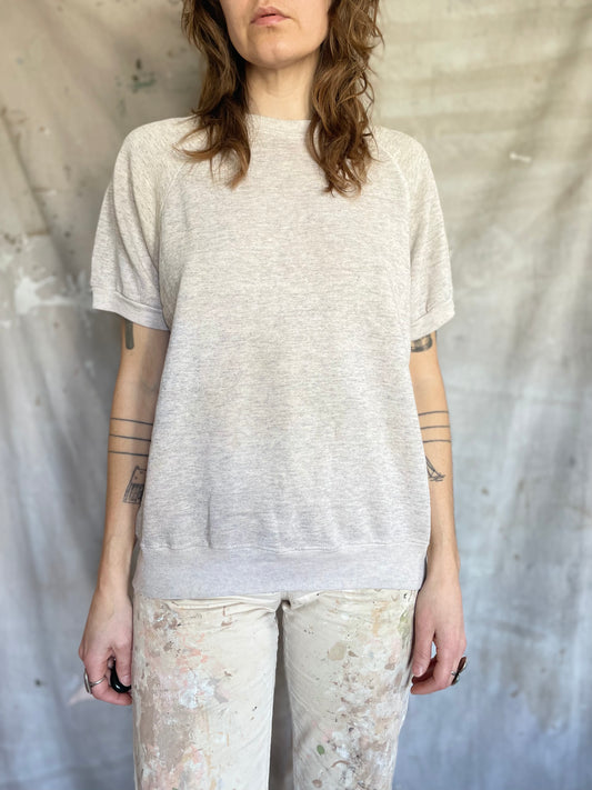 80s Lee Heathered Grey/Oat Short Sleeve Sweatshirt