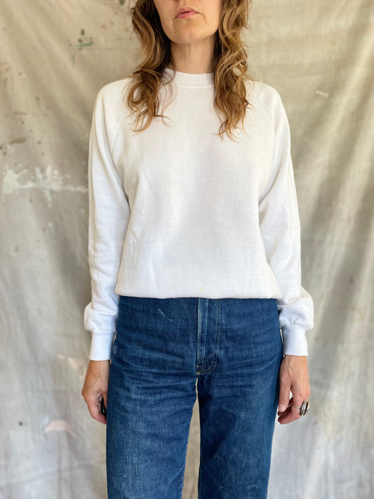 80s Blank White Sweatshirt