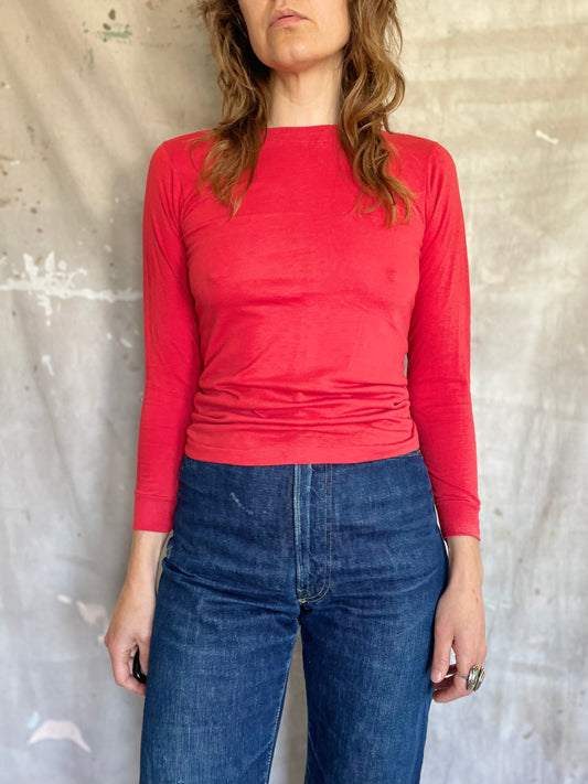 70s/80s Blank Red Long Sleeve Shirt